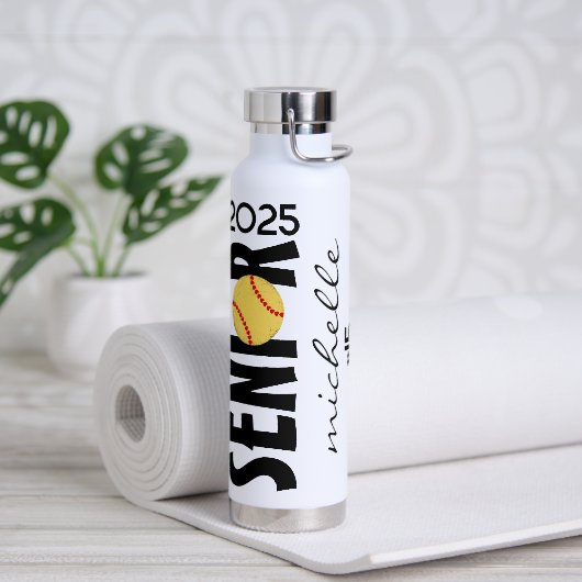 Gepersonaliseerd Softbal senior nacht afstuderen c Waterfles (Yoga)