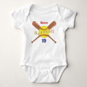 Gepersonaliseerd Softball-Baby shower, Softball Tu Romper (Voorkant)