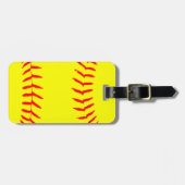 Gepersonaliseerd Softball Bagagelabel (Voorkant horizontaal)