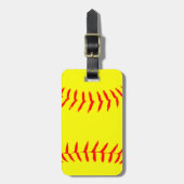 Gepersonaliseerd Softball Bagagelabel (Voorkant verticaal)