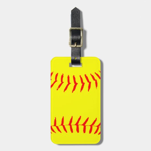 Gepersonaliseerd Softball Bagagelabel (Voorkant verticaal)