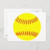 Gepersonaliseerd Softball Briefkaart (Voorkant / Achterkant)