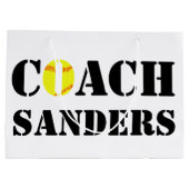 Gepersonaliseerd Softball Coach Gift Bag Large Cadeautasje (Achterkant)