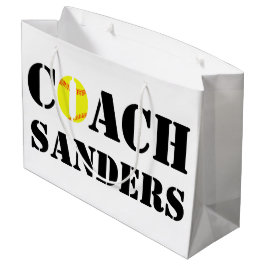 Gepersonaliseerd Softball Coach Gift Bag Large Cadeautasje