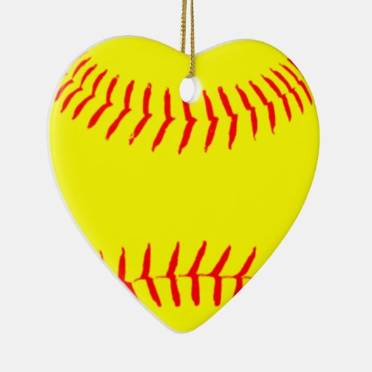 Gepersonaliseerd Softball Keramisch Ornament (Rechts)