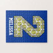 Gepersonaliseerd Softball Nummer 2 Legpuzzel (Horizontaal)
