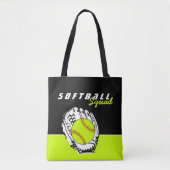 Gepersonaliseerd Softball Squad Tote Bag (Voorkant)