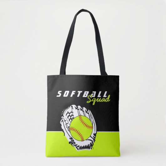 Gepersonaliseerd Softball Squad Tote Bag (Voorkant)