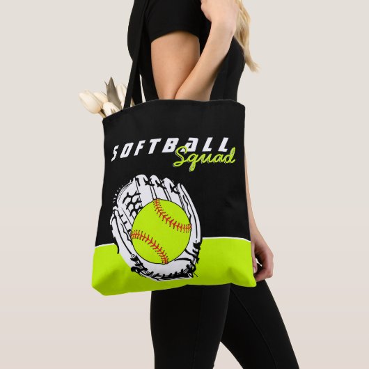 Gepersonaliseerd Softball Squad Tote Bag (Dichtbij)