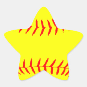 Gepersonaliseerd Softball Ster Sticker