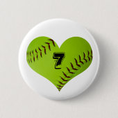 Gepersonaliseerd softballhart ronde button 5,7 cm (Voorkant)