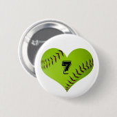Gepersonaliseerd softballhart ronde button 5,7 cm (Voorkant /achterkant)