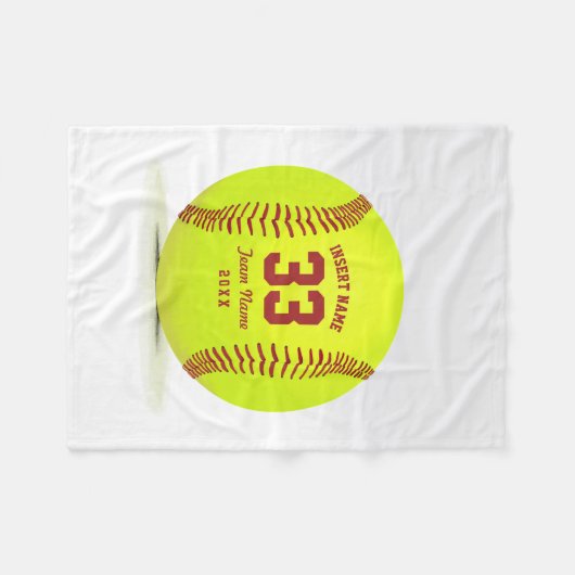 Gepersonaliseerd softbalteam fleece deken (Voorkant (Horizontaal))