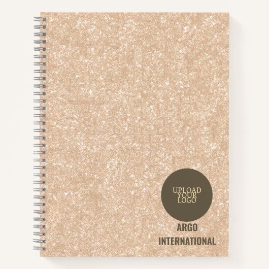 Gepersonaliseerd Sophisticated Beige Business Noti Notitieboek (Voorkant)