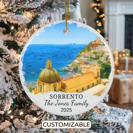 Gepersonaliseerd Sorrento Ornament, Italië Keramisch Ornament