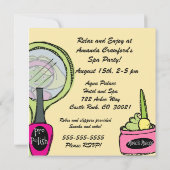 Gepersonaliseerd Spa Party Verjaardagsuitnodiginge Kaart (Achterkant)