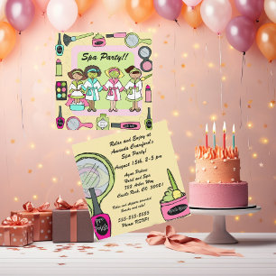 Gepersonaliseerd Spa Party Verjaardagsuitnodiginge Kaart