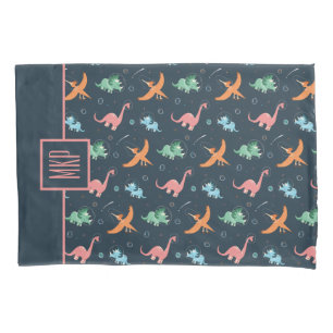 Gepersonaliseerd Space Dinosaur-patroon Kussensloop