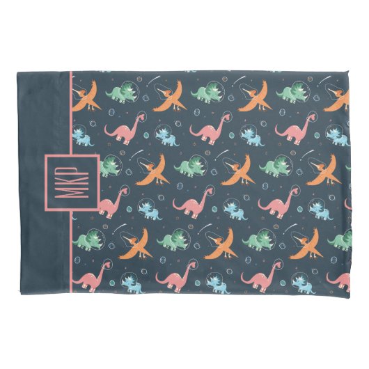 Gepersonaliseerd Space Dinosaur-patroon Kussensloop (Voorkant)