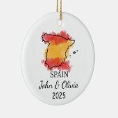 Gepersonaliseerd Spanje Ornament, Spanje Vlag Gift Keramisch Ornament (Rechts)