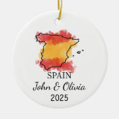 Gepersonaliseerd Spanje Ornament, Spanje Vlag Gift Keramisch Ornament (Voorkant)