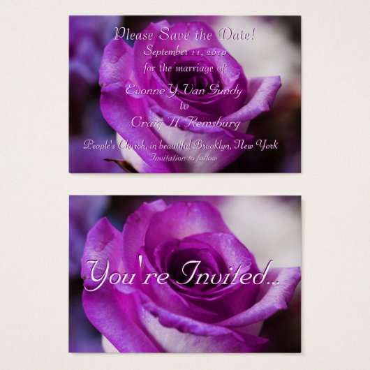 Gepersonaliseerd sparen Datum II Visitekaartje (Voorkant /achterkant)