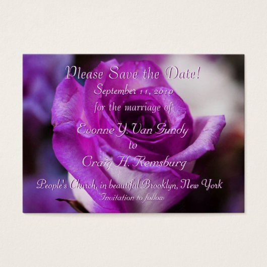 Gepersonaliseerd sparen Datum II Visitekaartje (Voorkant)