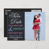 Gepersonaliseerd sparen de Datum Aankondigingskaart (Voorkant / Achterkant)