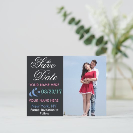 Gepersonaliseerd sparen de Datum Aankondigingskaart (Staand voorkant)