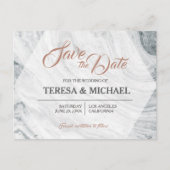 Gepersonaliseerd, sparen de Datum, Marmer Wedding Aankondigingskaart (Voorkant)