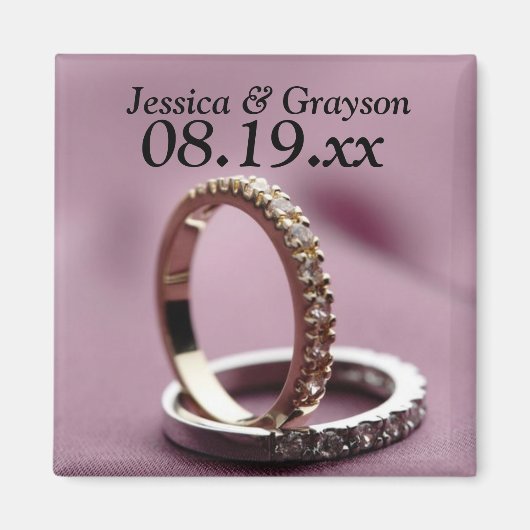 Gepersonaliseerd sparen de Datum Rings Magnet van  (Voorkant)