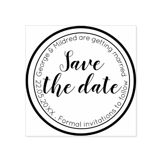 Gepersonaliseerd sparen de datum rubberstempel (Afrduk)