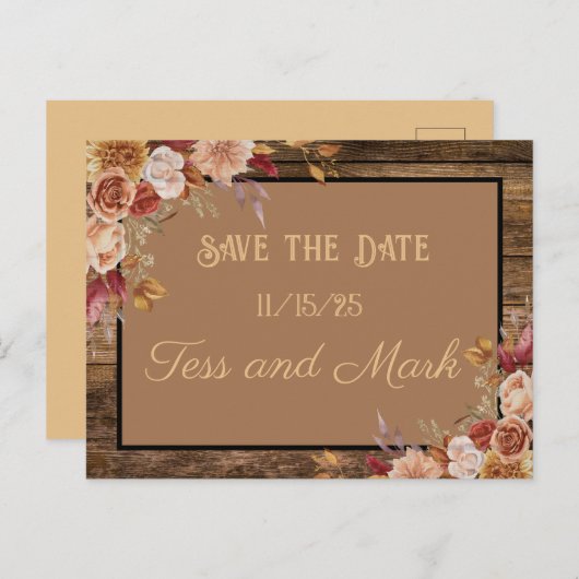 Gepersonaliseerd sparen de Datum Uitnodiging Briefkaart (Voorkant / Achterkant)