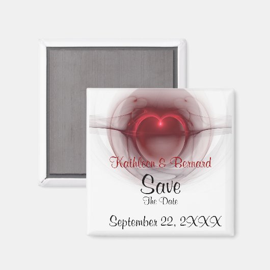 Gepersonaliseerd "sparen de Datum"Verlicht Hart Magneet (Voorkant / Achterkant)