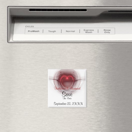 Gepersonaliseerd "sparen de Datum"Verlicht Hart Magneet (Insitu (Vaatwasser))