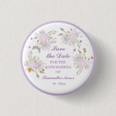 Gepersonaliseerd sparen de datummagneten voor Quin Ronde Button 3,2 Cm (Voorkant)