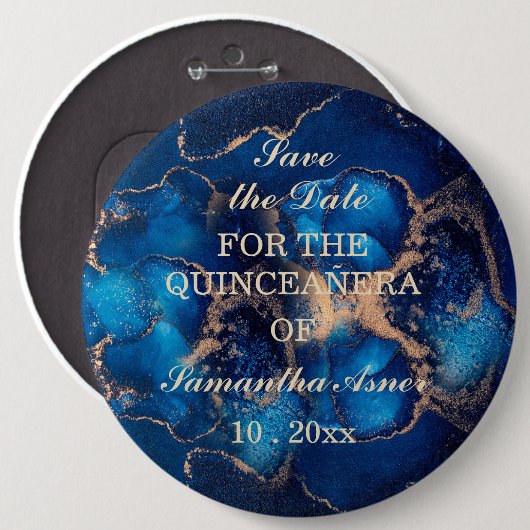 Gepersonaliseerd sparen de datummagneten voor Quin Ronde Button 6,0 Cm (Voorkant /achterkant)