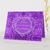Gepersonaliseerd speciaal geboortedag Bokeh Hearts Kaart (Gele Bloem)