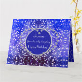 Gepersonaliseerd speciaal geboortedag Bokeh Hearts Kaart (Gele Bloem)