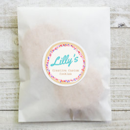 Gepersonaliseerd specialistische koekjes ronde sticker