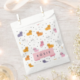 Gepersonaliseerd speels kattenpatroon met Polka Do Bedankzakje