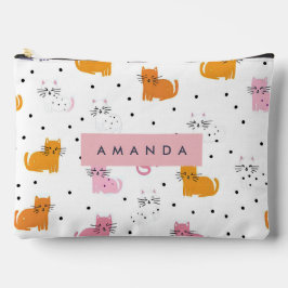 Gepersonaliseerd speels kattenpatroon met Polka Do Etui