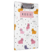 Gepersonaliseerd speels kattenpatroon met Polka Do Klembord (Rechts)