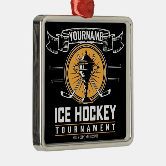 Gepersonaliseerd spel voor Trofee Player-team voor Metalen Ornament (Rechts)