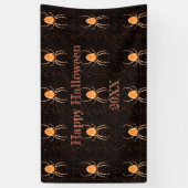 Gepersonaliseerd  Spider Black Oranje Halloween Spandoek (Verticaal)