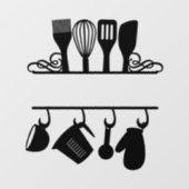 Gepersonaliseerd Split Baking Monogram Raamsticker (Vel)