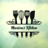 Gepersonaliseerd Split Kitchen Monogram Raamsticker (Vel 3)