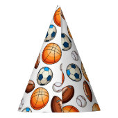 Gepersonaliseerd sportthema voor de 10e verjaardag feesthoedjes (Achterkant)