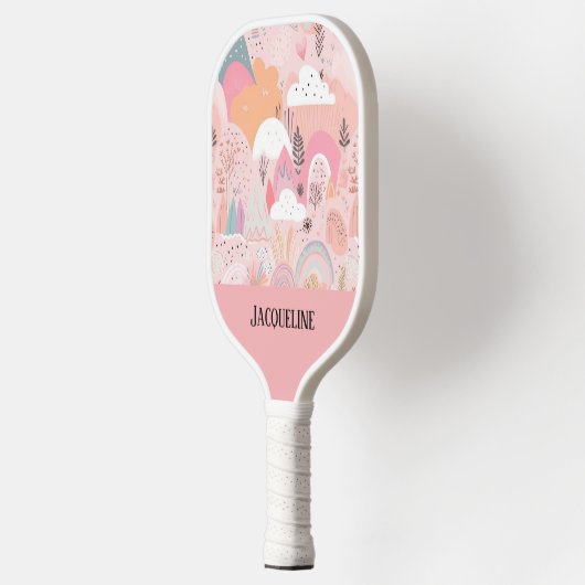 Gepersonaliseerd Sprookjeskasteel Pastel Magisch C Pickleball Paddle (Links)