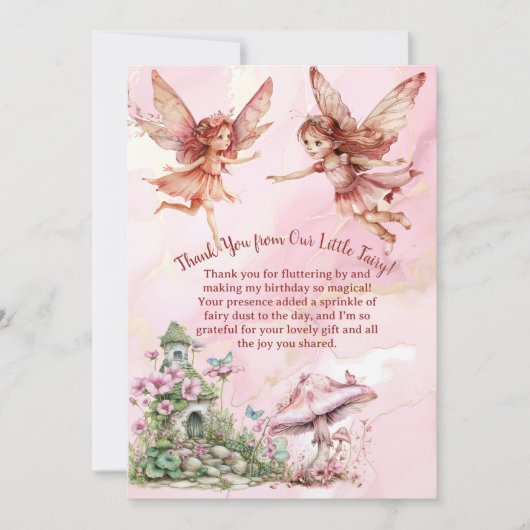 Gepersonaliseerd sprookjesthema bedankkaart (Voorkant)